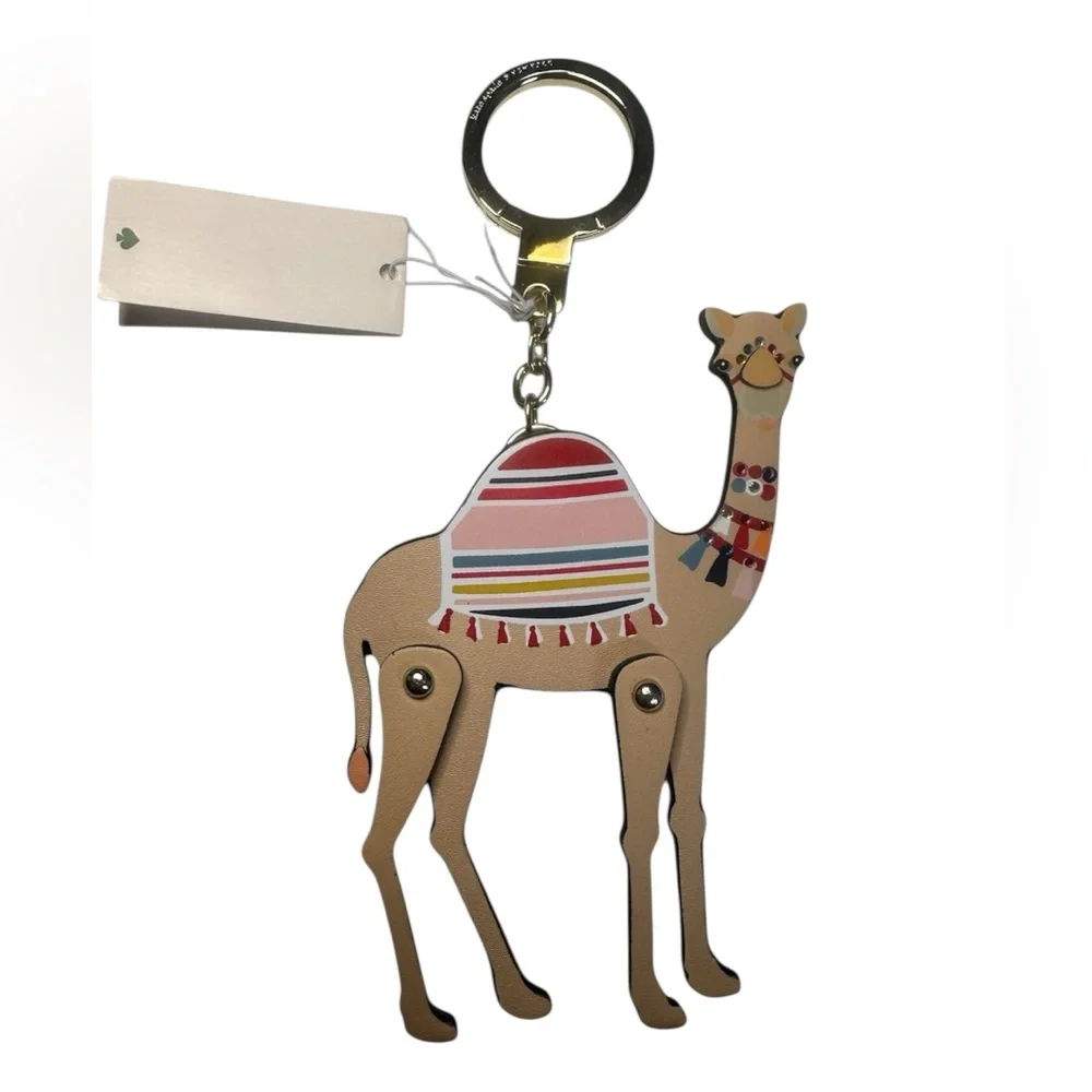 Kate Spade NWT Spice Things Up Camel Leather Bag Charm/Key Fob